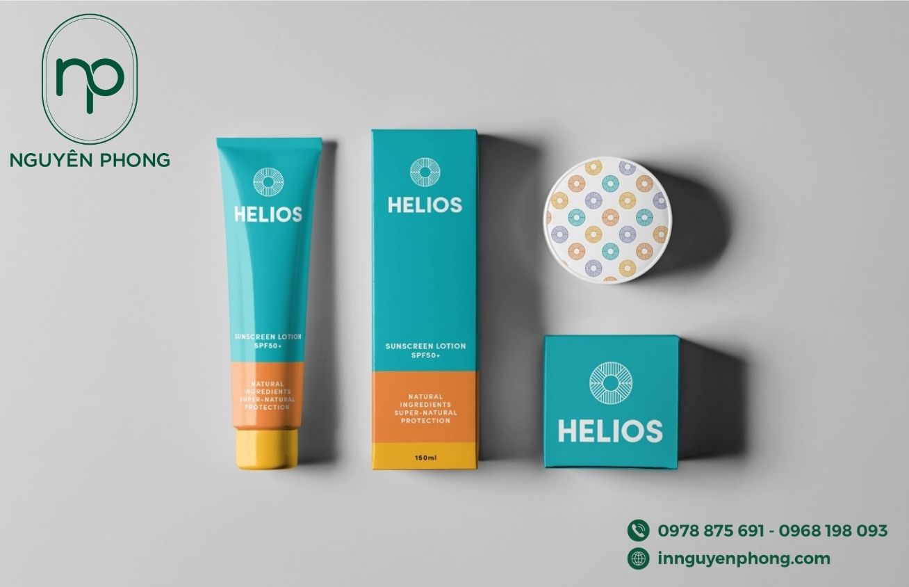 In hộp giấy đựng kem chống nắng in logo